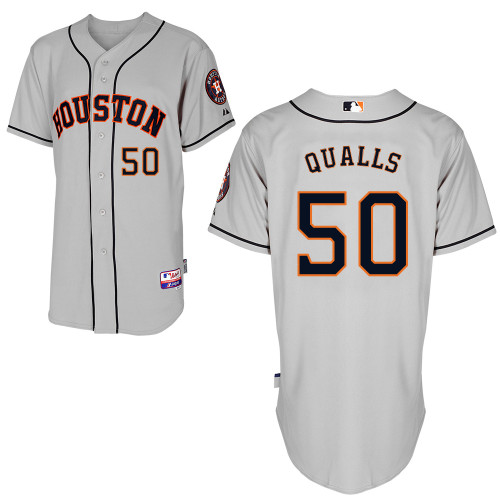 Chad Qualls #50 MLB Jersey-Houston Astros Men's Authentic Road Gray Cool Base Baseball Jersey